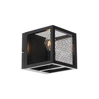 QAZQA Industriële wandlamp zwart - Cage Mesh