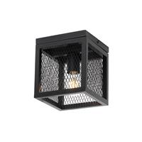 QAZQA Industriële plafondlamp zwart - Cage Mesh