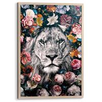 | Wanddecoratie Lion Flowers