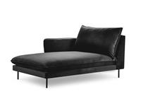 Cosmopolitan Design | Chaise longue Vienna Black hoek links velvet