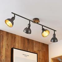 LINDBY Nesrin Deckenlampe mit Holzscheibe, 4-fl. - 