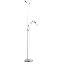 BES LED Led Vloerlamp - Trion Santoni - 20w - Warm Wit 3000k - 2-lichts - Dimbaar - Rond - Mat Nikkel - Aluminium
