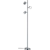 BES LED Led Vloerlamp - Trion Narca - 12w - Warm Wit 3000k - 3-lichts - Dimbaar - Rond - Mat Nikkel - Aluminium