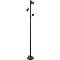 BES LED Led Vloerlamp - Trion Narca - 12w - Warm Wit 3000k - 3-lichts - Dimbaar - Rond - Mat Zwart - Aluminium