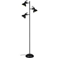 BES LED Led Vloerlamp - Trion Gini - E14 Fitting - 3-lichts - Rond - Mat Zwart - Aluminium