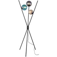 BES LED Led Vloerlamp - Trion Lancia - E14 Fitting - 3-lichts - Rond - Mat Zwart - Aluminium