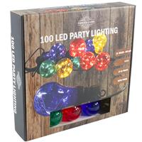 Bellatio Feestverlichting timer lichtsnoer met 10 gekleurde bolletjes - Partylights/tuinverlichting/feestverlichting