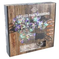 Bellatio Feestverlichting timer lichtsnoer met 10 bolletjes 450 cm - Partylights/tuinverlichting/feestverlichting