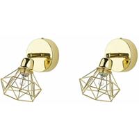 Beliani Erma - Wandlamp Set Van 2-goud-metaal