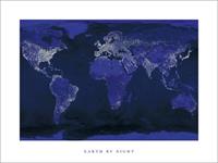Earth by Night Kunstdruk 80x60cm