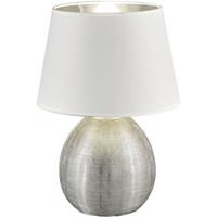 BES LED Led Tafellamp - Tafelverlichting - Trion Lunola - E27 Fitting - Rond at Zilver - Keramiek