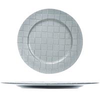 1x Ronde kaarsenborden/onderborden zilver met motief 33 cm -