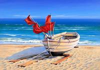 Sigurd Schneider - Small fishing boat Kunstdruck 80x60cm