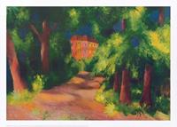 PGM August Macke - Rotes Haus im Park Kunstdruk 70x50cm