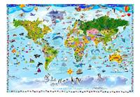 World Map for Kids Vlies Fotobehang 100x70cm