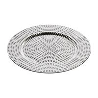 1x Ronde kaarsenborden/onderborden glamour zilver 33 cm -