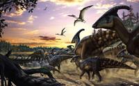 Komar Parasaurolophus Herd Vlies Fototapete 450x280cm 9-Bahnen