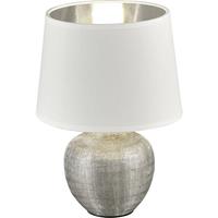 BES LED Led Tafellamp - Tafelverlichting - Trion Lunola - E14 Fitting - Rond at Zilver - Keramiek