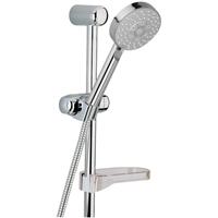 Xenz Pure Glijstangset met zeepbakje en handdouche chroom Hoogglans PU5913