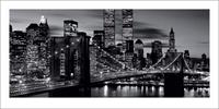 Brooklyn Bridge Black and White Kunstdruk 100x50cm