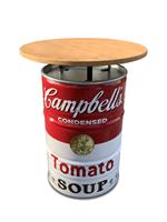 Campbell's soup statafel met houeten blad 80x105 cm