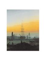 PGM Caspar David Friedrich - Der Greifswalder Hafen Kunstdruk 70x90cm