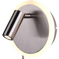 BES LED Led Wandlamp - Trion Jodan - 7w - Warm Wit 3000k - Rond at Nikkel - Aluminium