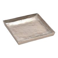 Aluminium Plateau Zilver Vierkant 20 X 20 Cm - Dienbladen - Kaarsenplateau