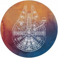 Komar Star Wars Millennium Falcon Selbstklebende Fototapete 125x125cm Rund