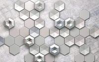 Komar Hexagon Concrete Vlies Fototapete 400x250cm 4-Bahnen