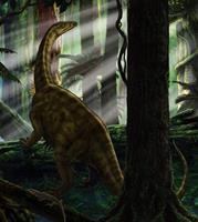 Komar Riojasaurus Forest Vlies Fototapete 250x280cm 5-Bahnen