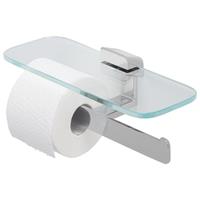 Geesa Shift Toiletrolhouder dubbel Chroom met planchet van transparant glas 919948-02