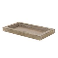 Houten kaarsenbord/plateau rechthoekig naturel wash 28 x 15 cm -