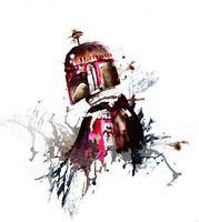 Komar Star Wars Watercolor Boba Fett Vlies Fototapete 250x280cm 5-Bahnen