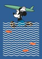 Komar Mickey gone Surfing Vlies Fotobehang 200x280cm 4-banen