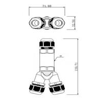Deko-Light Outdoor-Multi-Y-kabelverbinder voor 3 kabel 4-14mm