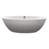 Xenz Britt XS vrijstaand bad ovaal met afvoer plaatsafvoer midden met overloopgat 265 liter 170x85x60cm acryl bicolor edelweiss met ebony 7018-0329-VC