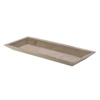 Houten kaarsenbord/plateau rechthoekig naturel wash x 15 cm -