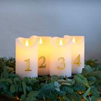 Sirius LED kaars Sara Advent 4 per hoogte 12,5cm wit/goud