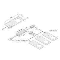 HERA LED meubelverlichting Eco-Pad F 3x-set 4000K zwart