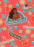 Komar Moana Island Girl Vlies Fototapete 200x280cm 4-Bahnen