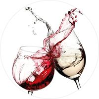 Wine Glasses Vlies Fotobehang 140x140cm rond