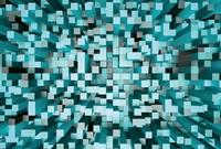 Wizard+Genius 3D Squares Blue Vlies Fotobehang 384x260cm 8-banen