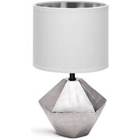 BES LED Led Tafellamp - Tafelverlichting - Aigi Uynimo - E14 Fitting - Rond at Wit/zilver - Keramiek