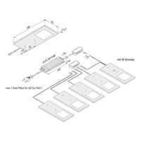 HERA LED meubelverlichting Eco-Pad F 5x-set 4.000K alu