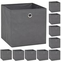 Aufbewahrungsboxen 10 Stk. Vliesstoff 32 x 32 x 32 cm Grau vidaXL - Grau