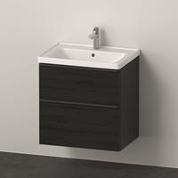 Duravit D-Neo badmeubelset onderkast 65x20x48cm 2 laden softclose incl. wastafel zwart eiken mat DE012001616