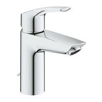 Grohe Eurosmart wastafelmengkraan SSize ngatsmontage metalen hendel SilkMove StarLight EcoJoy verzonken ketting FastFixation chroom 33188003