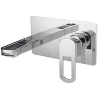 Ebro Wastafelkraan 20x11cm inbouw met valstroom thermostatisch chroom Hoogglans EB5217