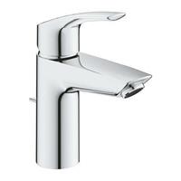 Grohe Eurosmart wastafelmengkraan SSize ngatsmontage metalen hendel SilkMove StarLight EcoJoy met automatische lediging FastFixation chroom 33265003